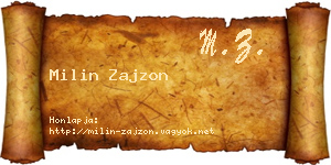 Milin Zajzon névjegykártya